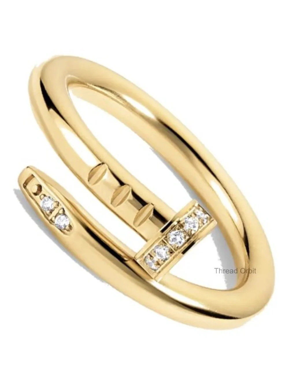 14k Gold Plated Nail-Inspired Statement Ring Minimalist
